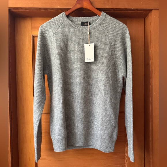 Quince Mongolian Cashmere 2.0 Waffle Sweatshirt, NWT, M - Picture 1 of 6